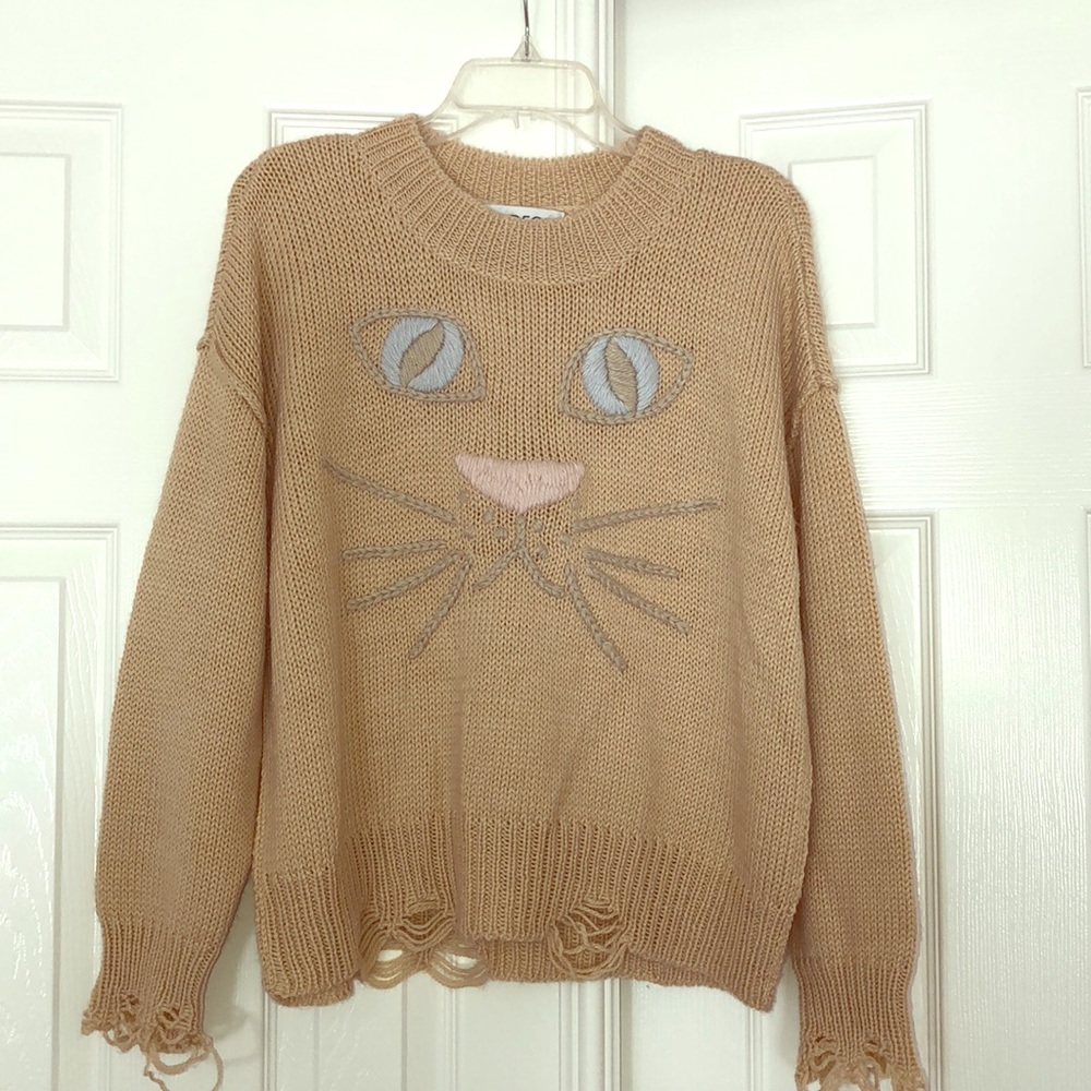 Wildfox Whiskers Carine Beige Sweater